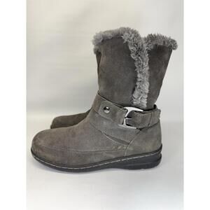 White Mountain Charcoal Suede Fur Cozy Winter Boots Women’s US 6.5 Ski Lodge